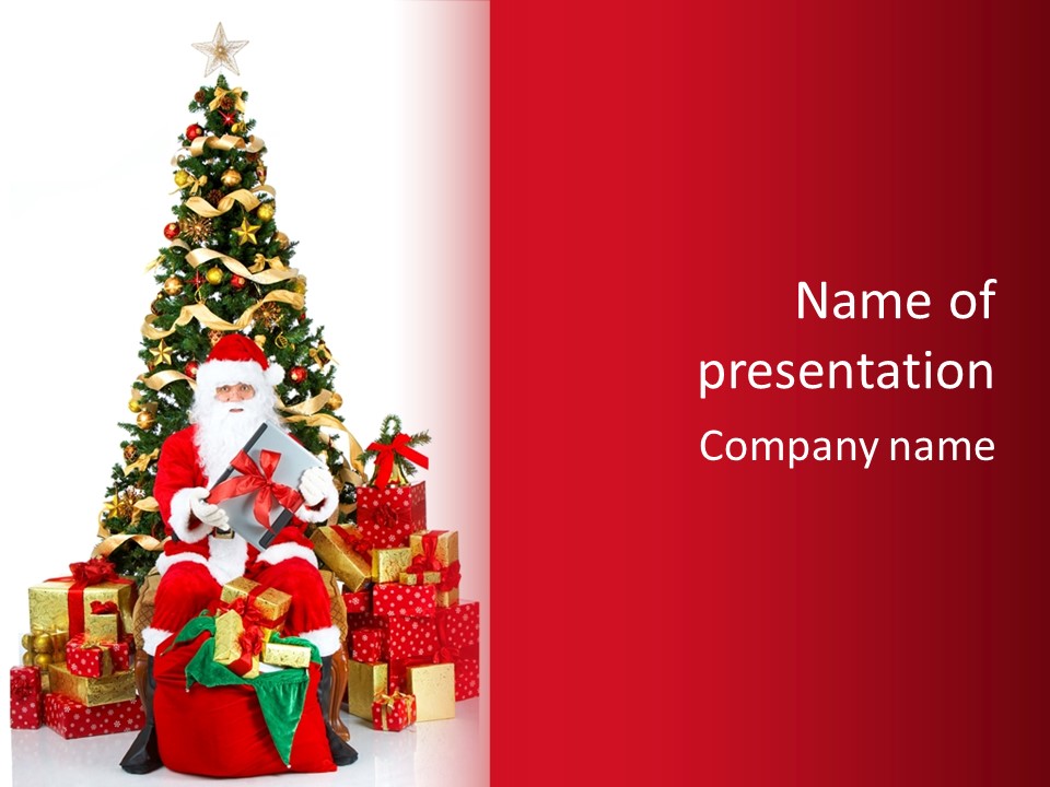 Party Holiday Tree PowerPoint Template