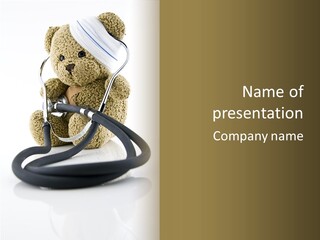 Examination Bear Wounded PowerPoint Template