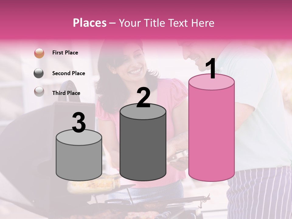 Husband Smiling Holding PowerPoint Template