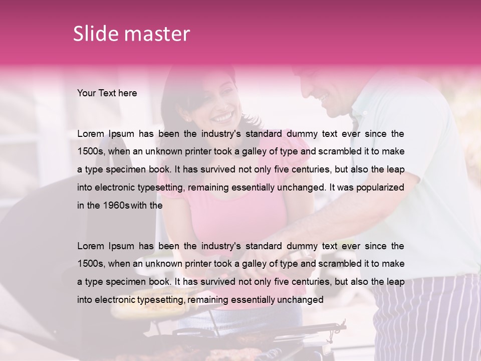 Husband Smiling Holding PowerPoint Template