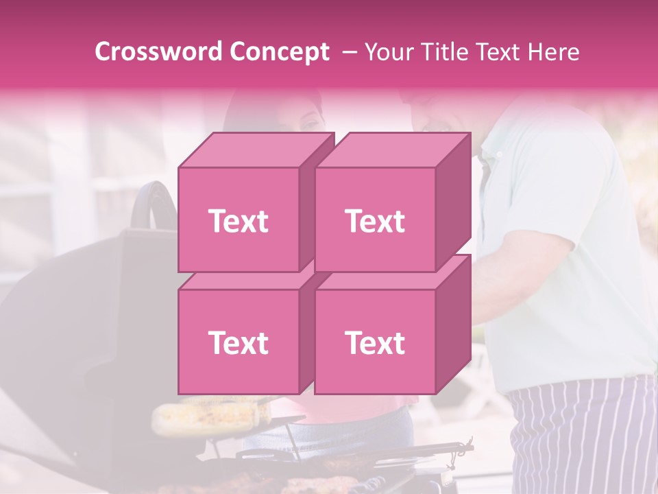 Husband Smiling Holding PowerPoint Template