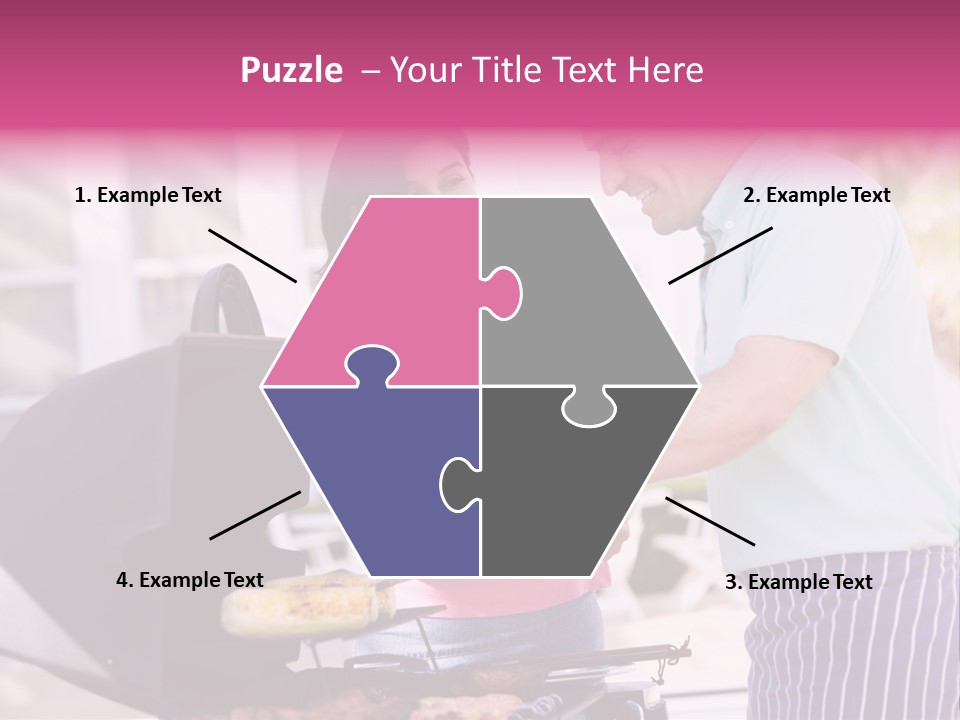 Husband Smiling Holding PowerPoint Template