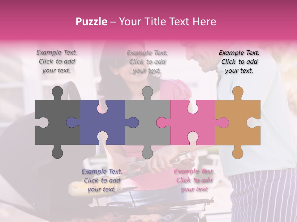 Husband Smiling Holding PowerPoint Template