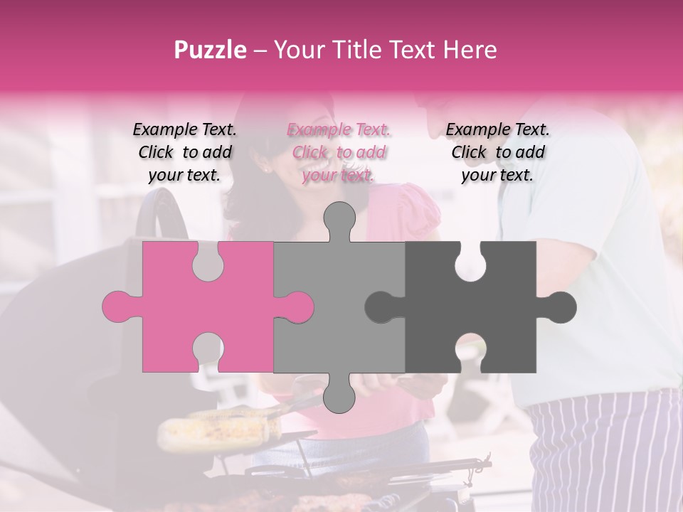 Husband Smiling Holding PowerPoint Template