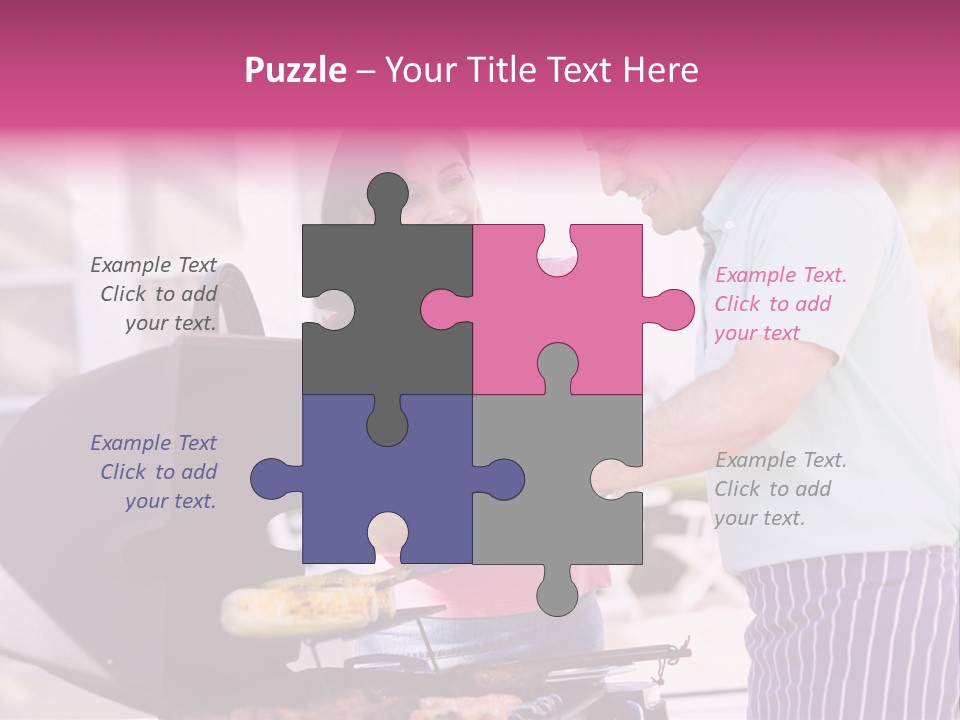 Husband Smiling Holding PowerPoint Template