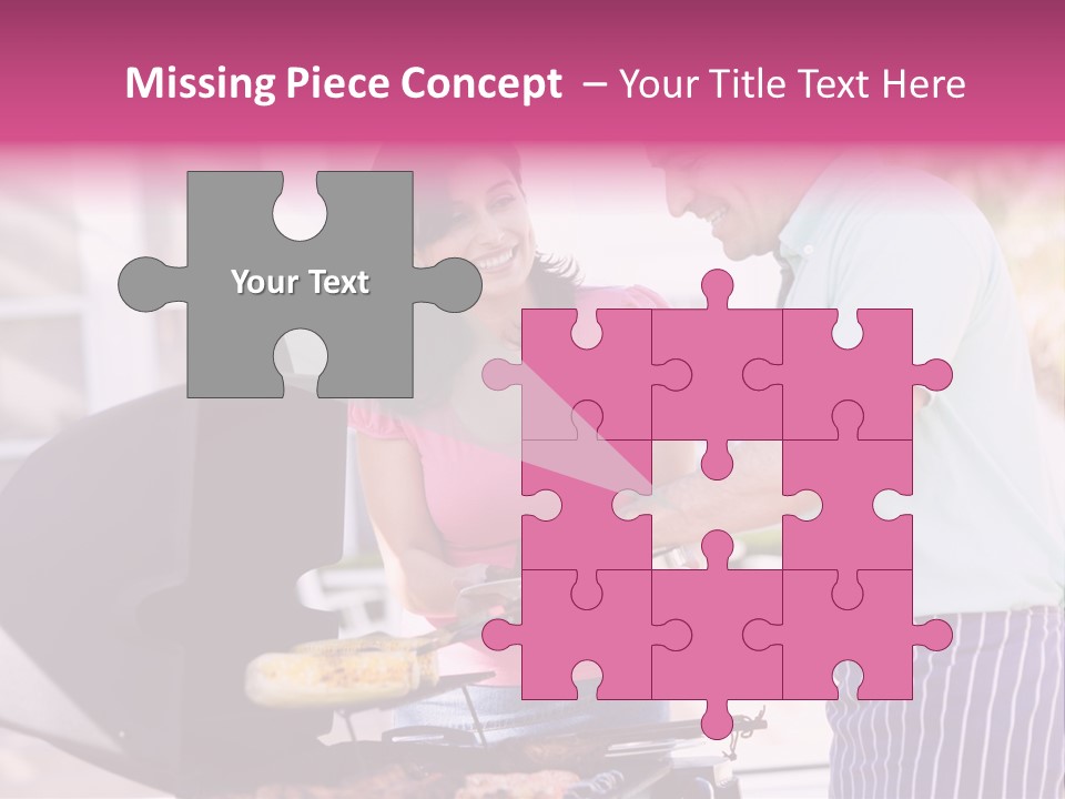 Husband Smiling Holding PowerPoint Template