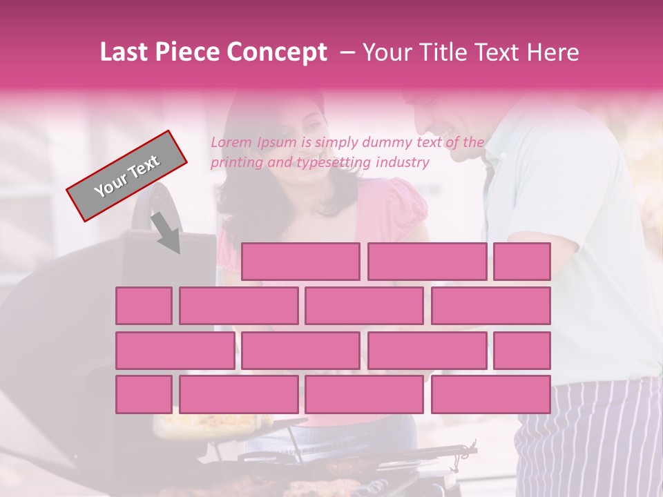 Husband Smiling Holding PowerPoint Template