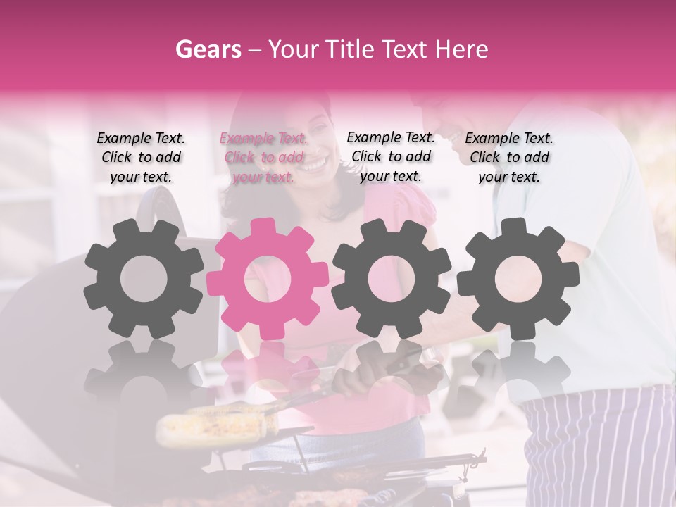 Husband Smiling Holding PowerPoint Template