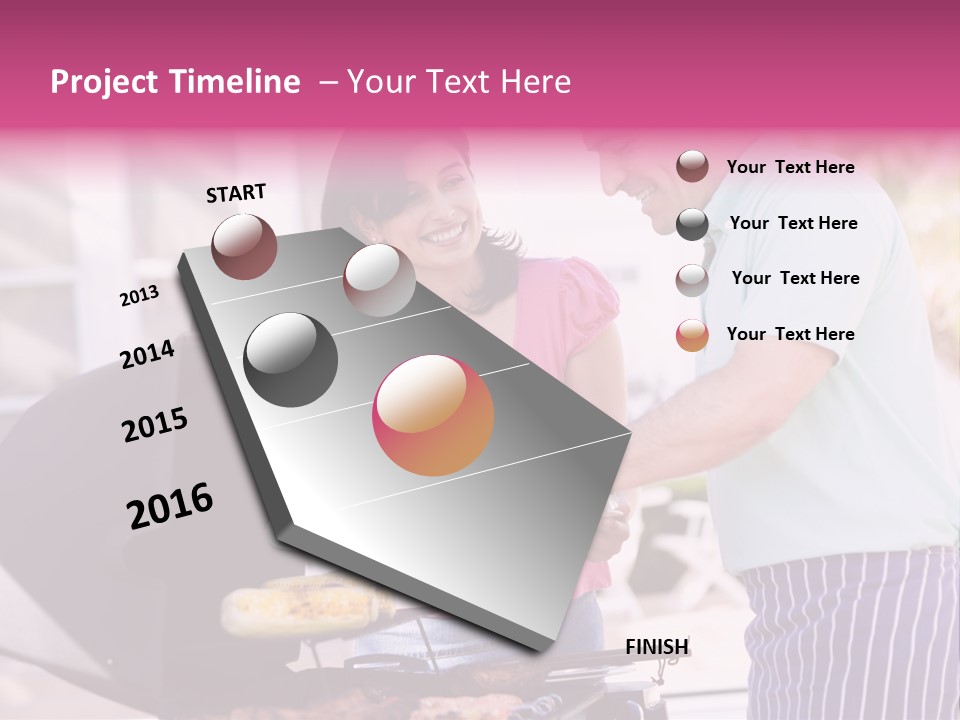 Husband Smiling Holding PowerPoint Template