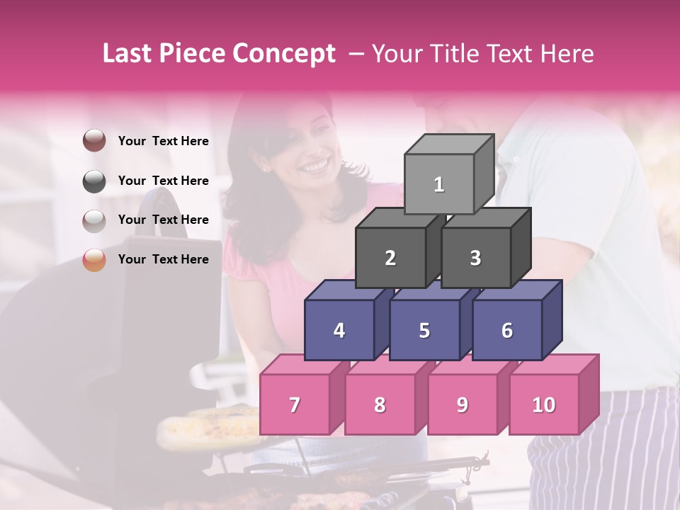 Husband Smiling Holding PowerPoint Template