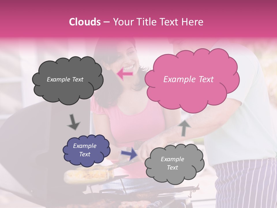 Husband Smiling Holding PowerPoint Template