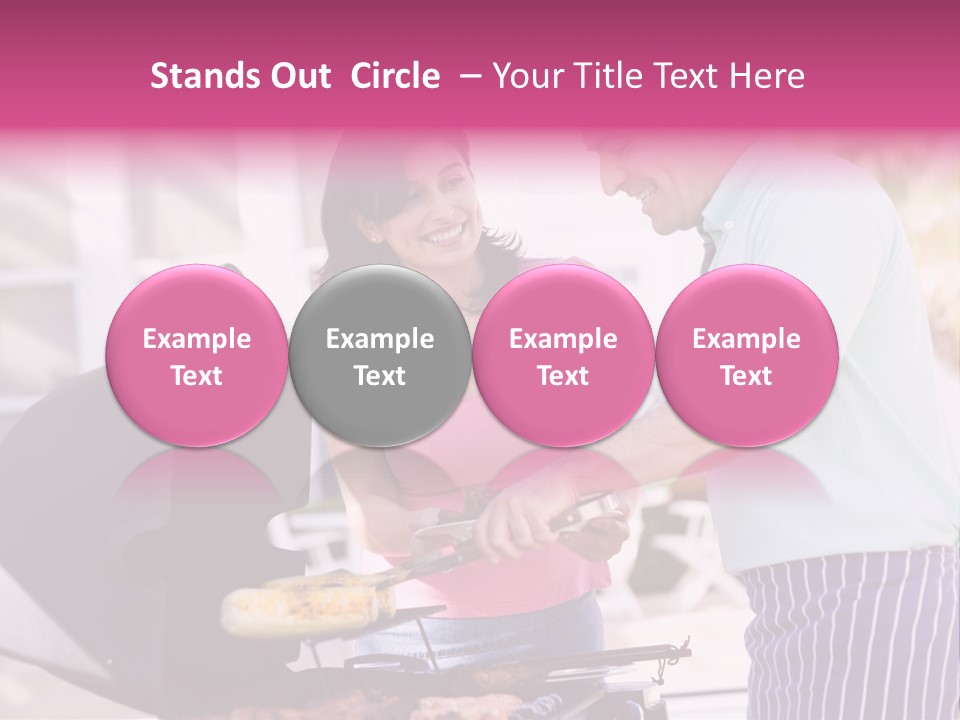 Husband Smiling Holding PowerPoint Template