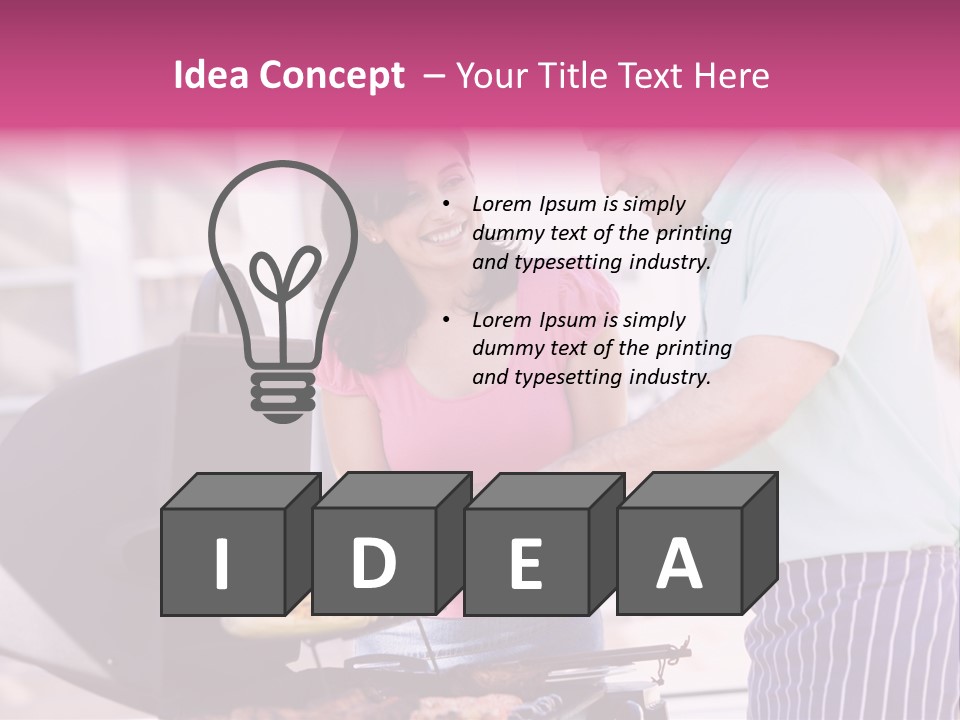 Husband Smiling Holding PowerPoint Template