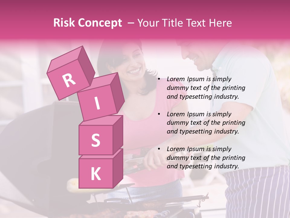 Husband Smiling Holding PowerPoint Template