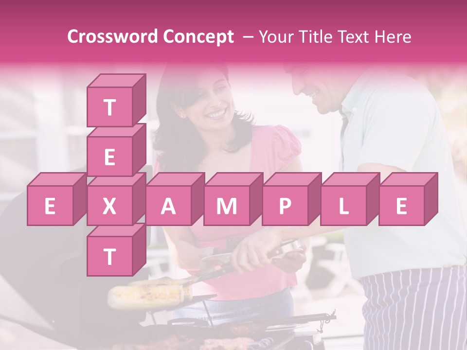 Husband Smiling Holding PowerPoint Template