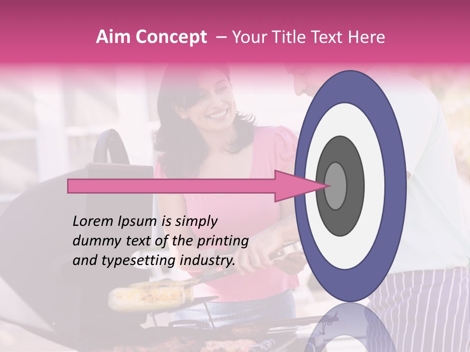 Husband Smiling Holding PowerPoint Template