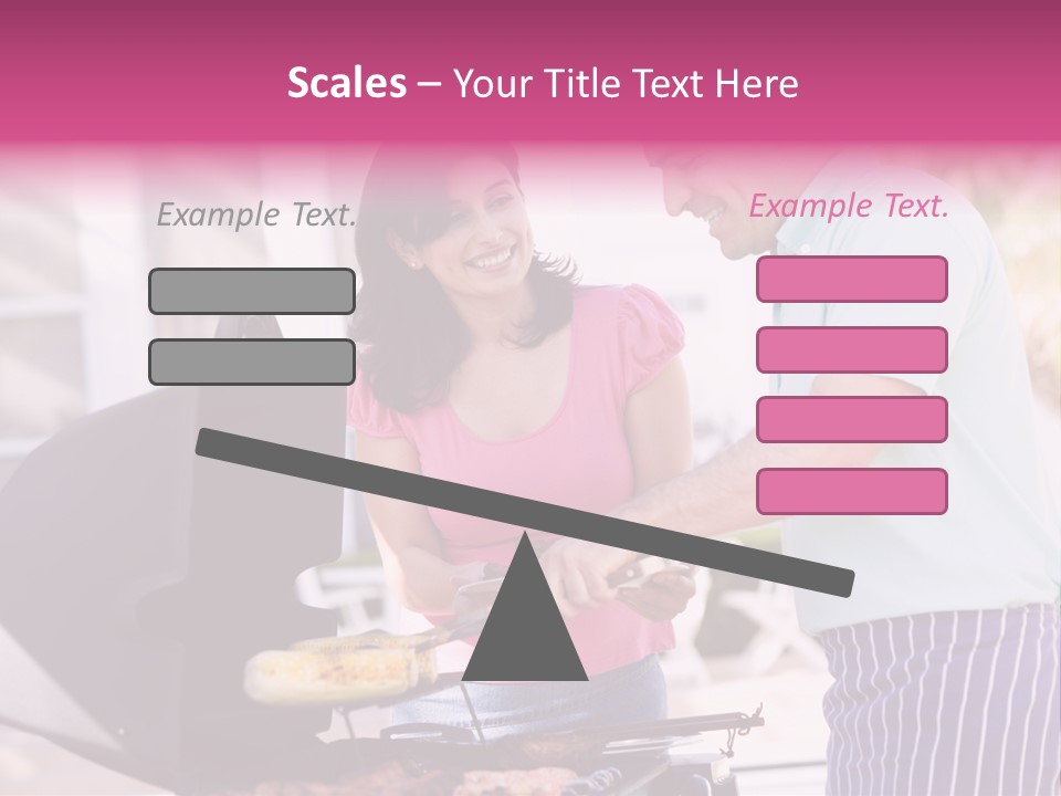 Husband Smiling Holding PowerPoint Template