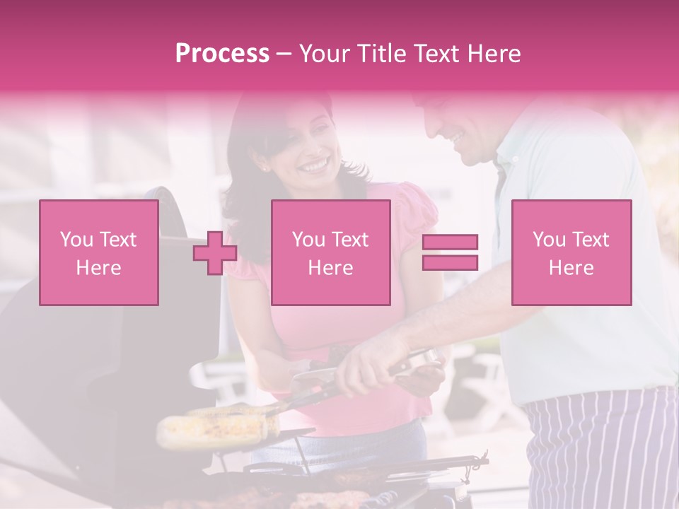 Husband Smiling Holding PowerPoint Template