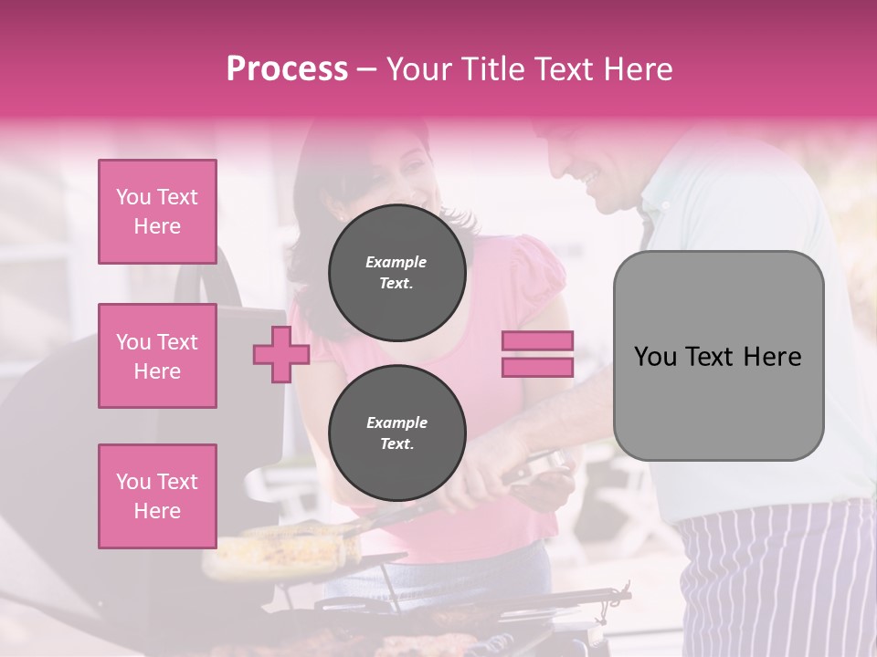 Husband Smiling Holding PowerPoint Template