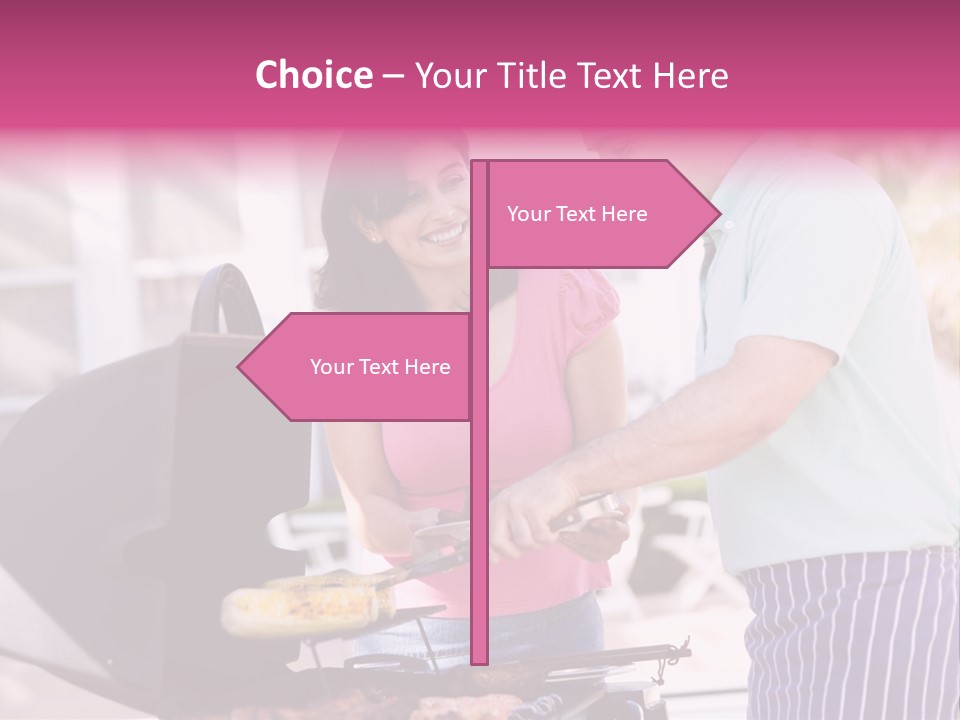 Husband Smiling Holding PowerPoint Template