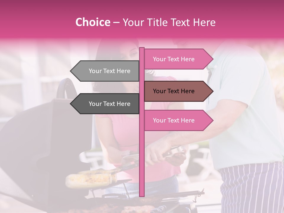 Husband Smiling Holding PowerPoint Template