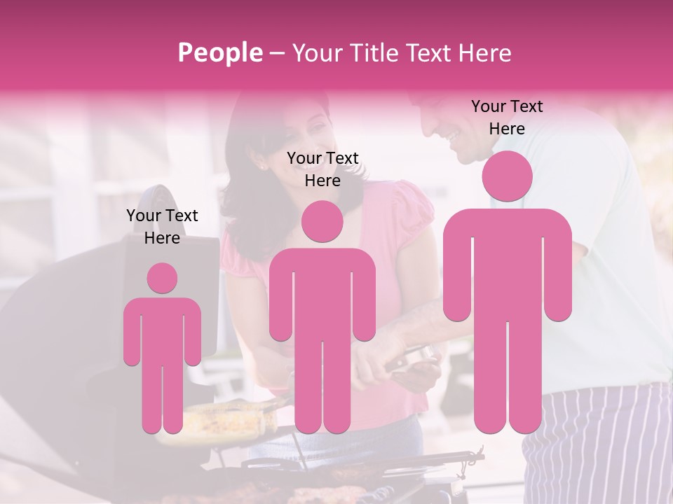 Husband Smiling Holding PowerPoint Template