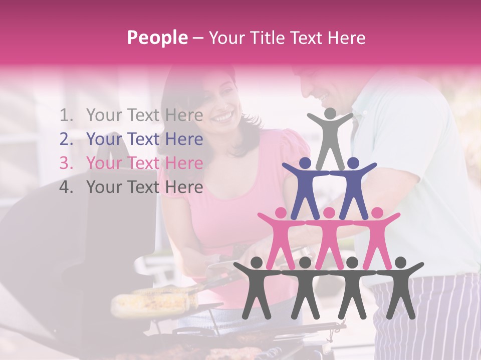 Husband Smiling Holding PowerPoint Template