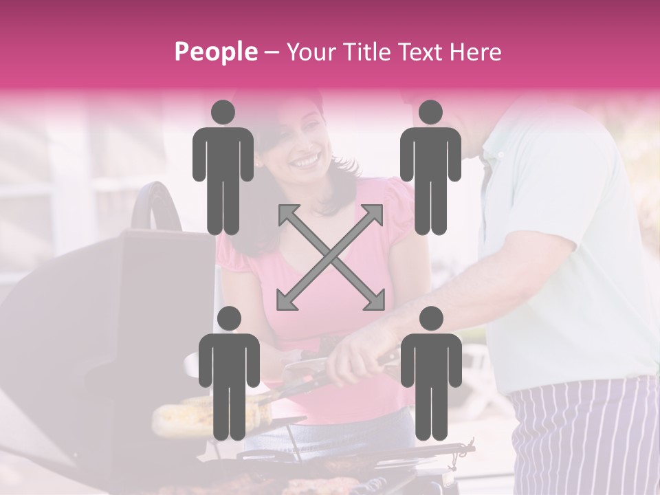 Husband Smiling Holding PowerPoint Template