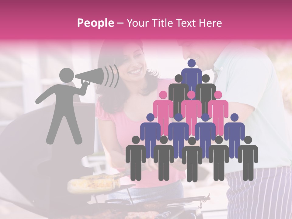 Husband Smiling Holding PowerPoint Template