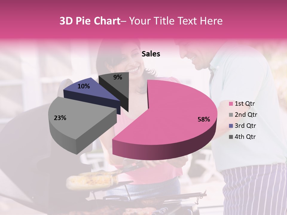 Husband Smiling Holding PowerPoint Template
