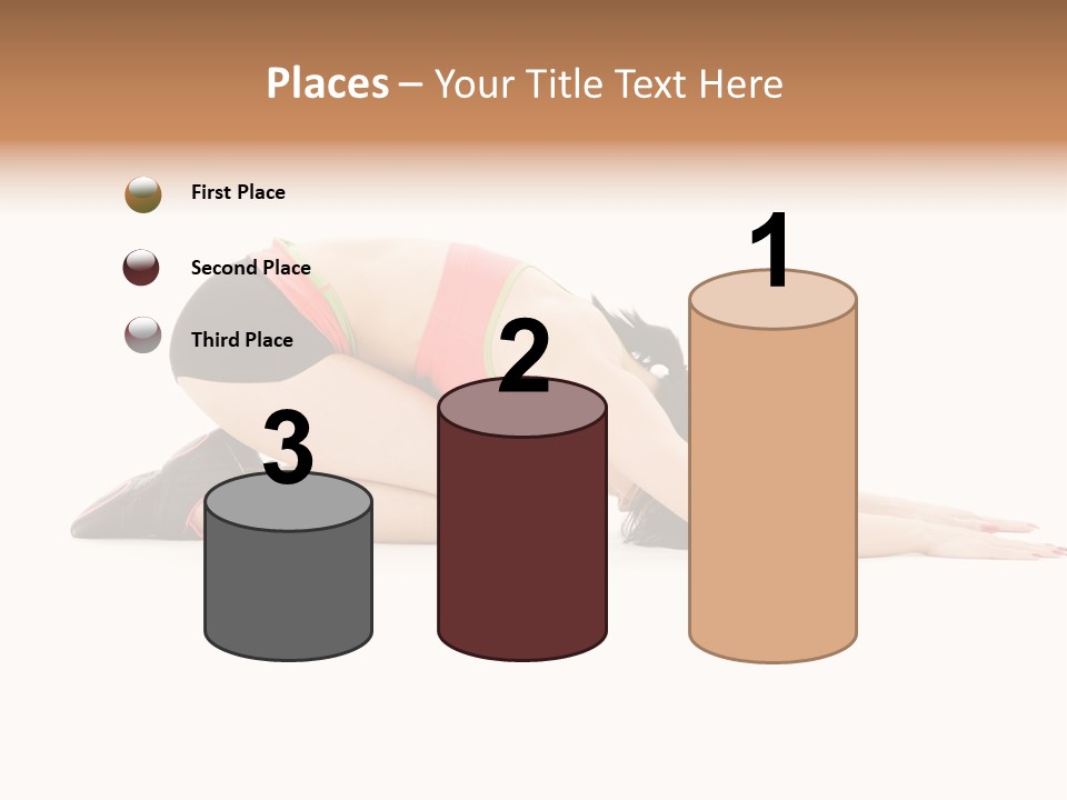 Isolated Gymnastic Woman PowerPoint Template