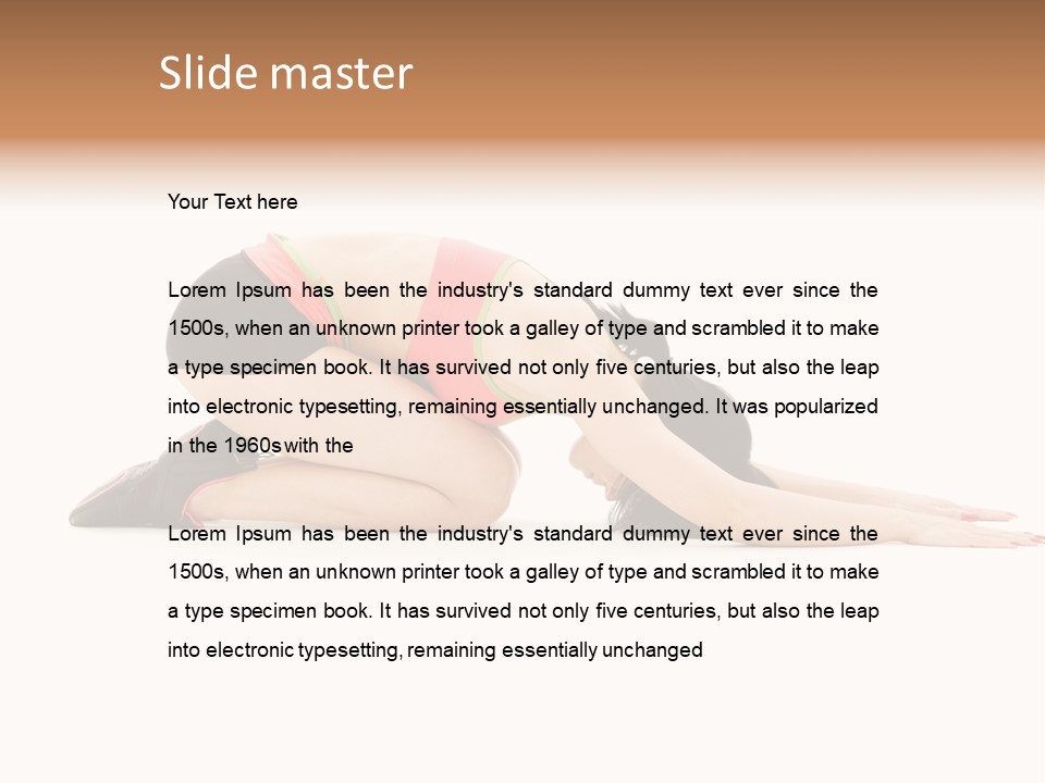 Isolated Gymnastic Woman PowerPoint Template