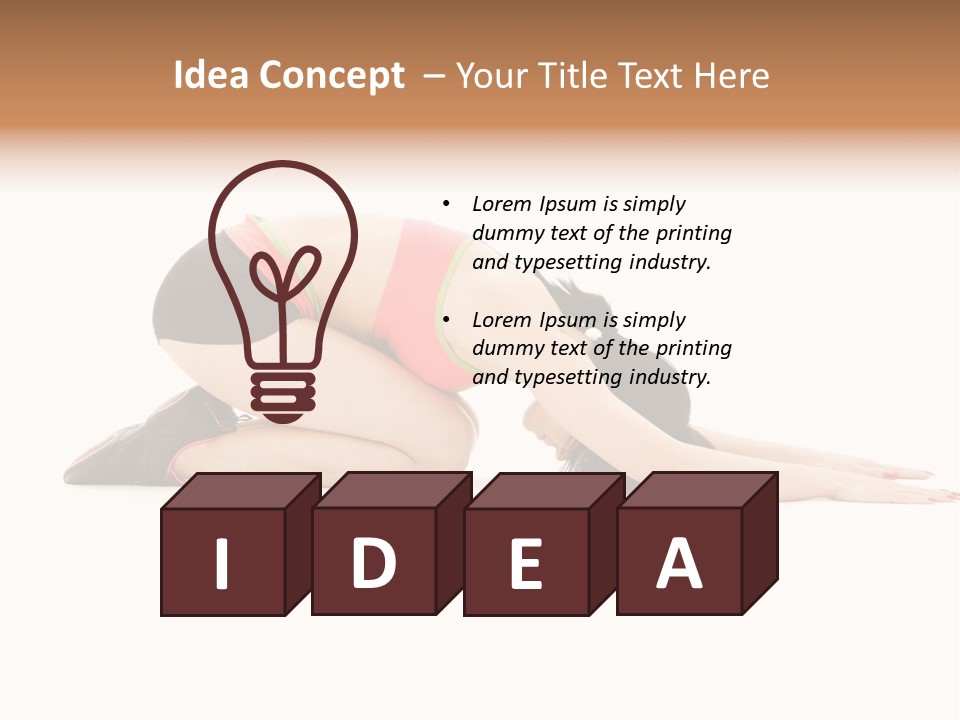 Isolated Gymnastic Woman PowerPoint Template