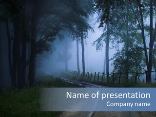 Camping Leaf Misty PowerPoint Template