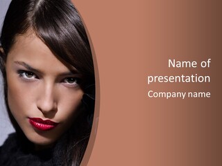 Sensual Lady Brunette PowerPoint Template