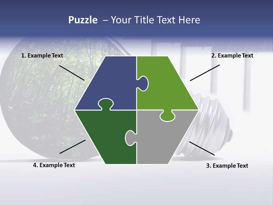 Green Photovoltaic Bulb PowerPoint Template
