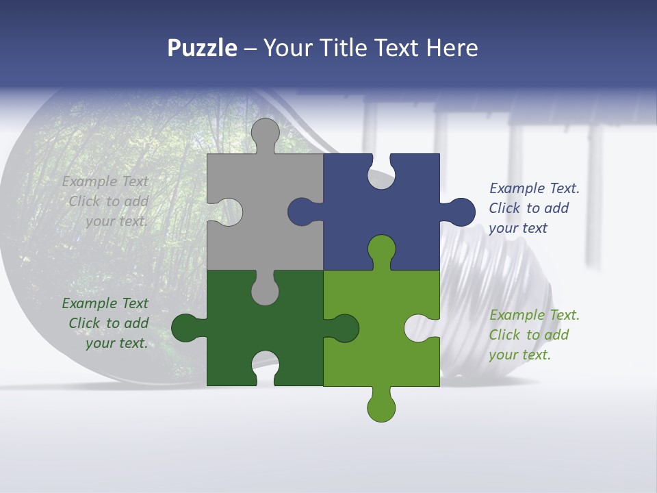 Green Photovoltaic Bulb PowerPoint Template