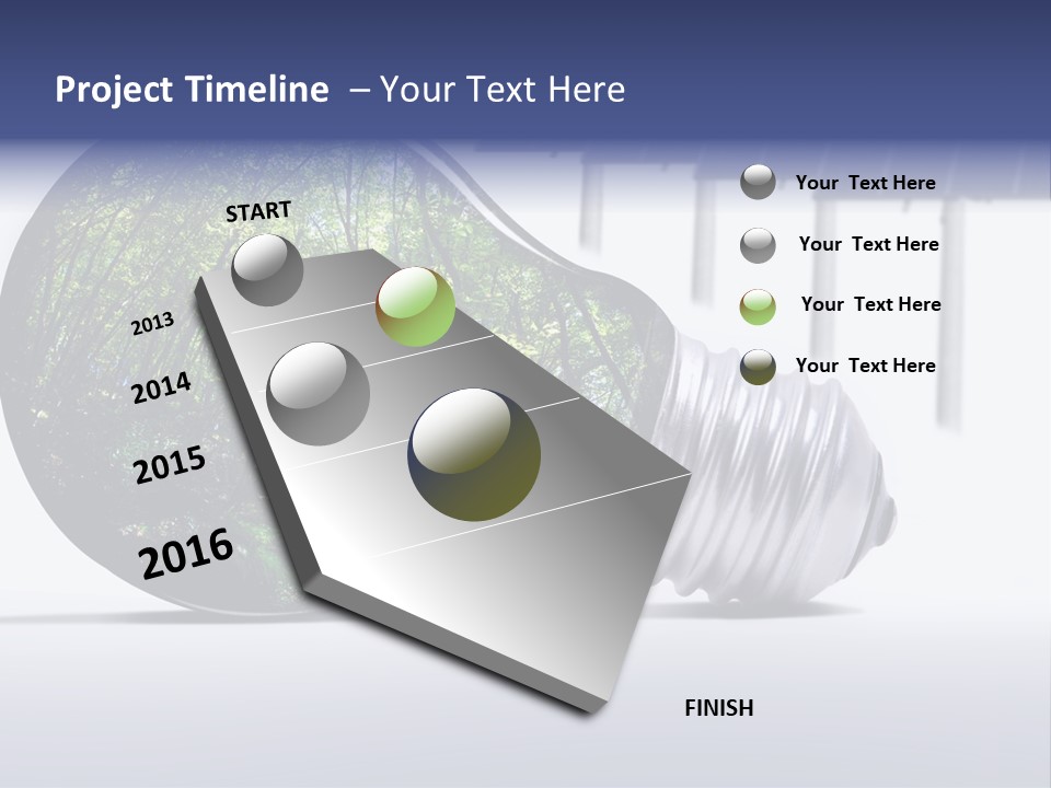 Green Photovoltaic Bulb PowerPoint Template