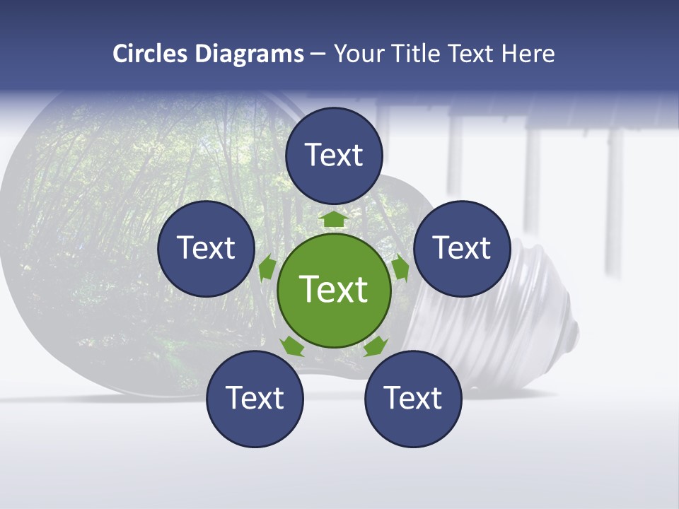 Green Photovoltaic Bulb PowerPoint Template