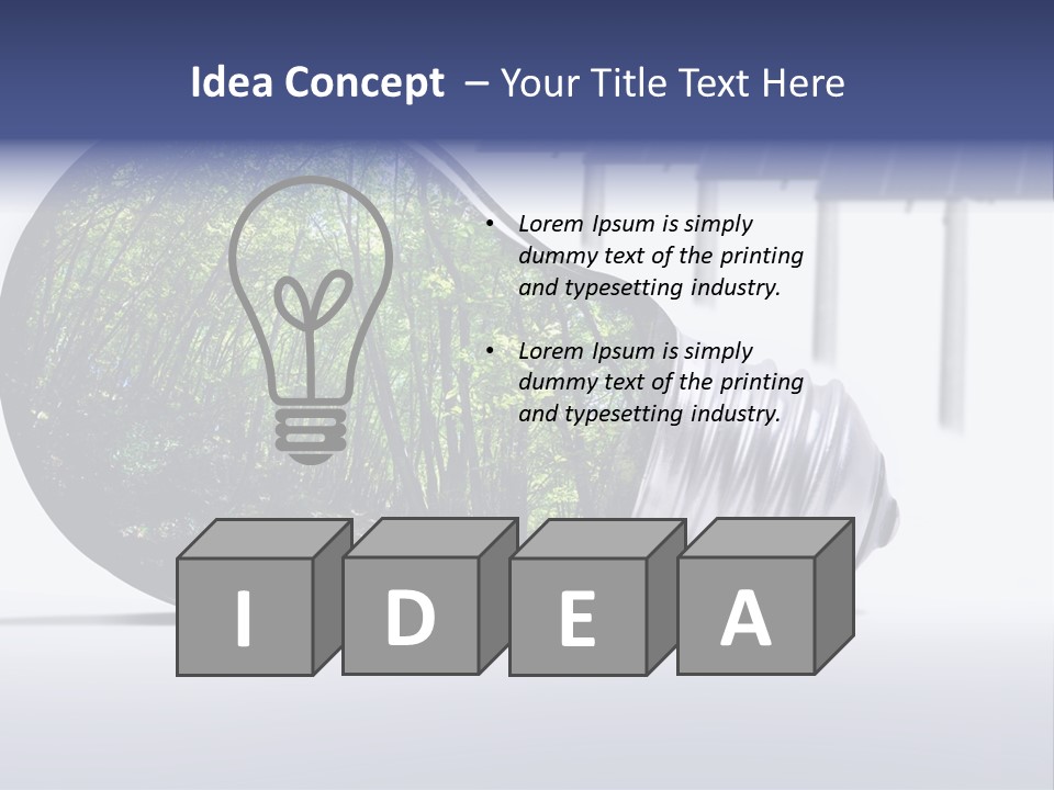 Green Photovoltaic Bulb PowerPoint Template