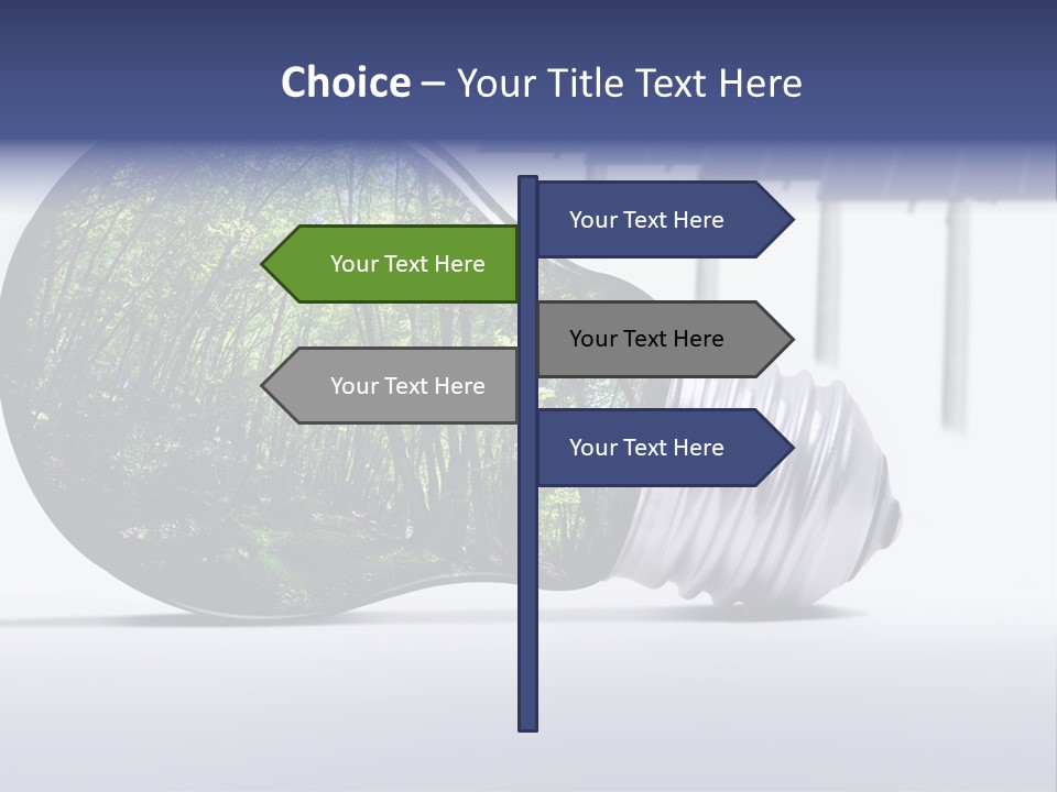 Green Photovoltaic Bulb PowerPoint Template