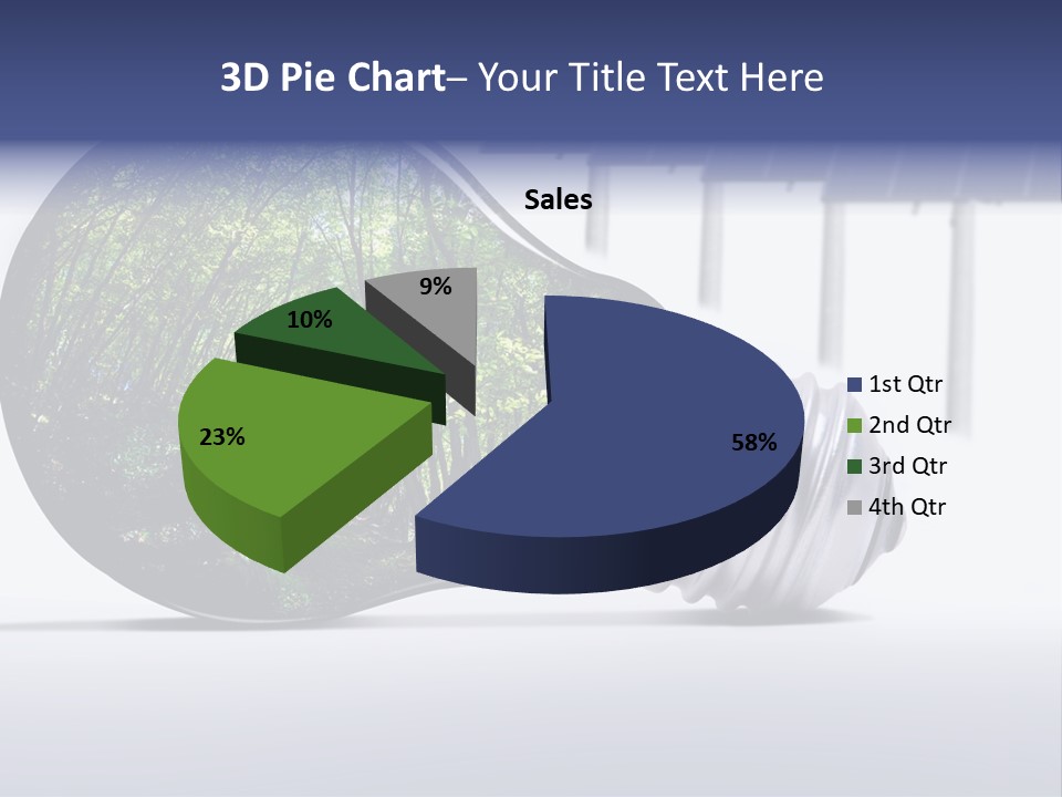 Green Photovoltaic Bulb PowerPoint Template
