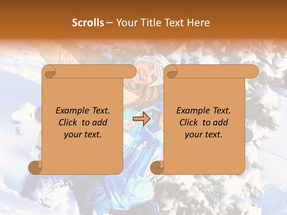 Snowy Sport Hugging PowerPoint Template