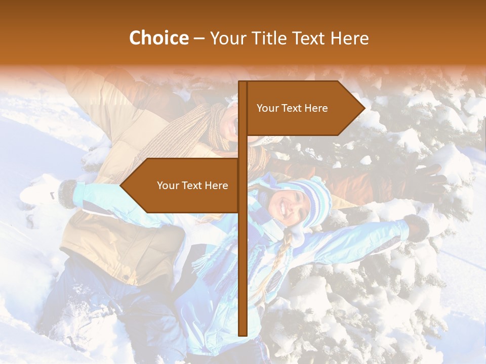 Snowy Sport Hugging PowerPoint Template