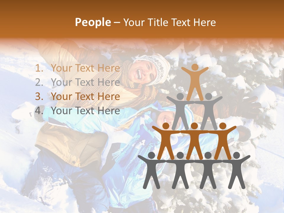Snowy Sport Hugging PowerPoint Template
