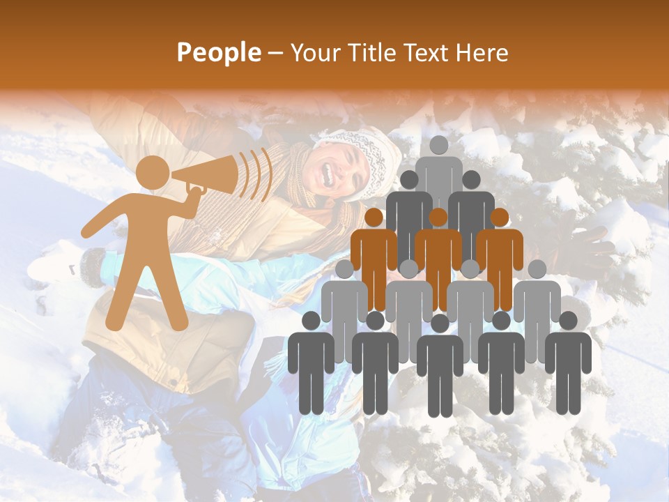 Snowy Sport Hugging PowerPoint Template