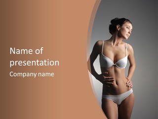 Underwear Girl Female PowerPoint Template