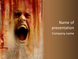 Rust Screaming Male PowerPoint Template