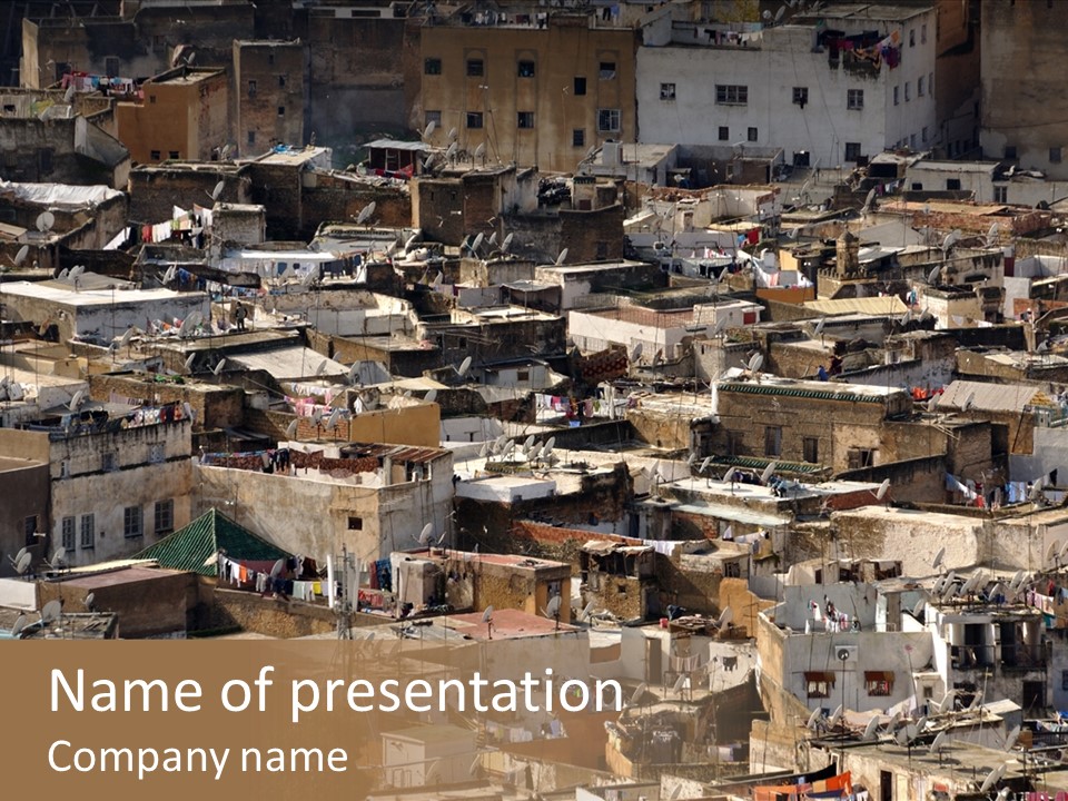 Buildings Morocco Poor PowerPoint Template