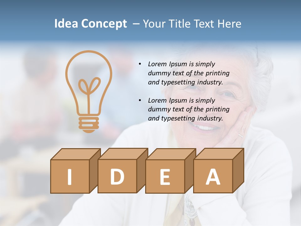 Copyspace Portrait Elder PowerPoint Template